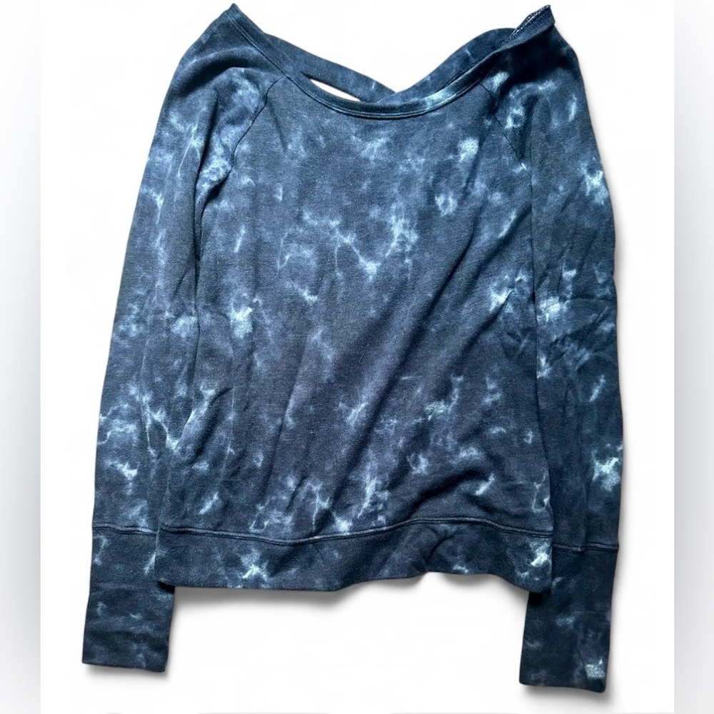 SO Women's Blue Clouds Off-Shoulder Sweatshirt